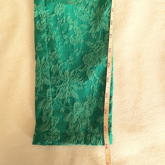 Lauren Conrad Teal Brocade Textured Flower Stretch Skinny Jeans Size 2 - Picture 5 of 10